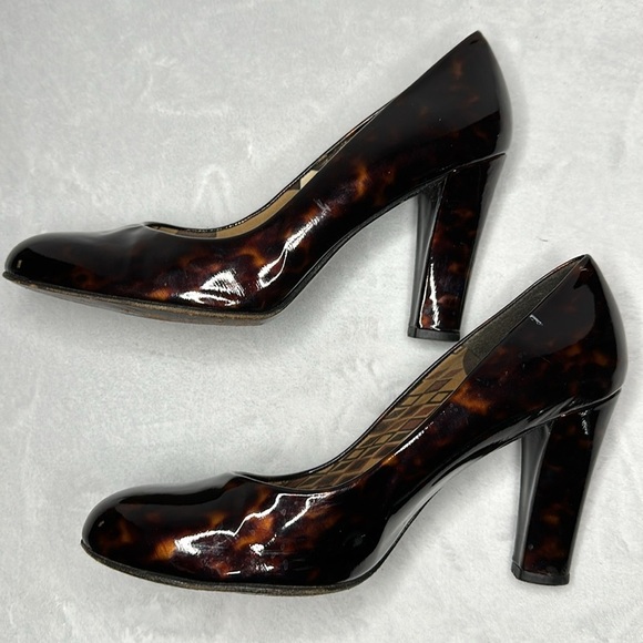 Stuart Weitzman The Beatrix Pump Tortoise Shell Heels Patent Leather 8 - Picture 7 of 9